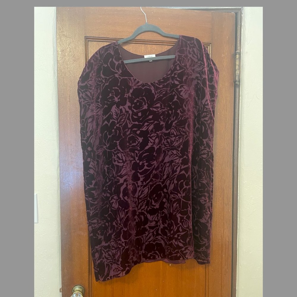 maroon velvet Aritzia (Wilfred) loose dress (S)